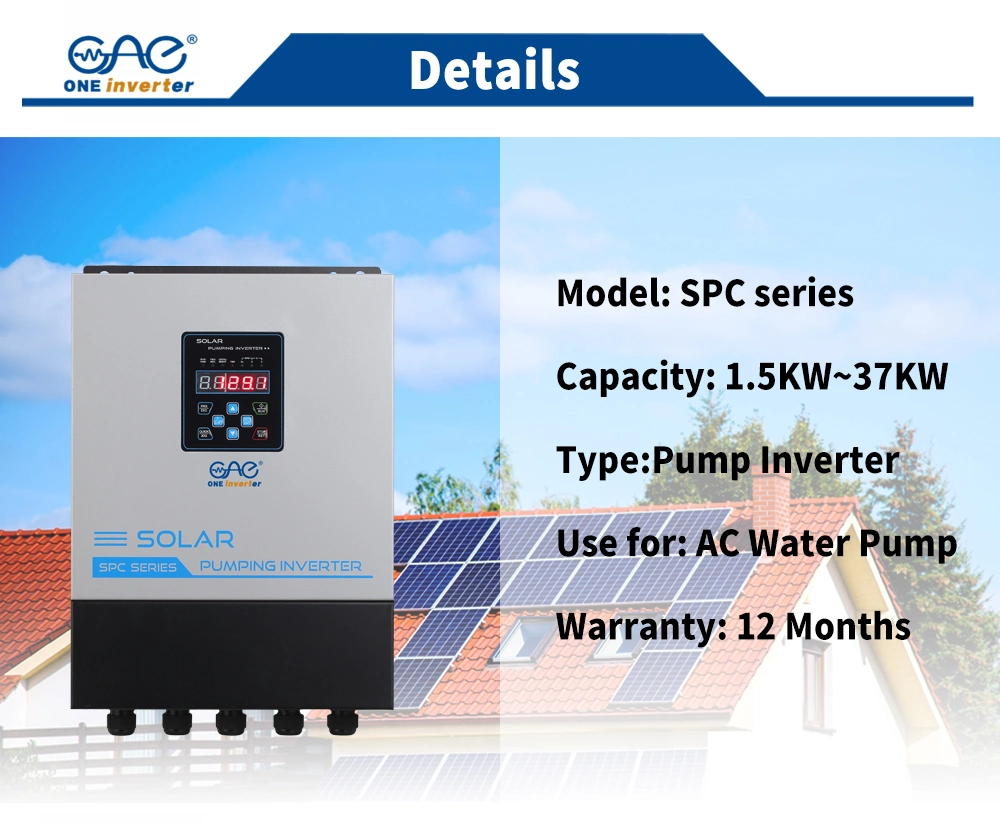 Factory 1.5kw 2.2kw 3.5kw 4kw 5.5kw 7.5kw 11kw Three Phase Solar Pump Inverter for Solar Pump System